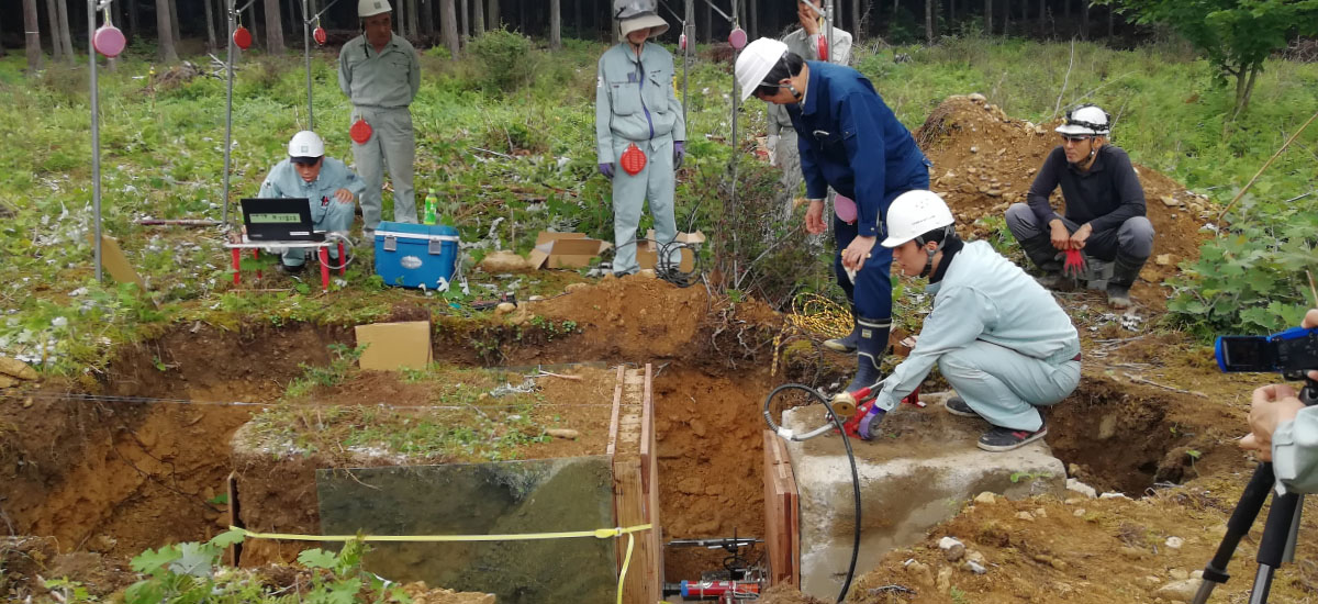 木材を利用した土砂災害を抑止する工法を開発中