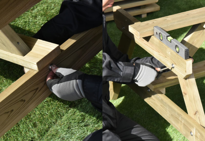 ガーデンベンチ付属品ボルトで固定するだけの簡単施工